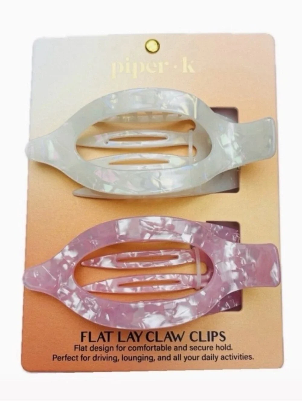 💕▪️ Piper K▪️ Piper K Pearlescent Flat Lay Hair Claw Clips Set of 2